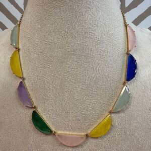 Kate Spade New York Half Moon Half Circle Pastel Gold Necklace